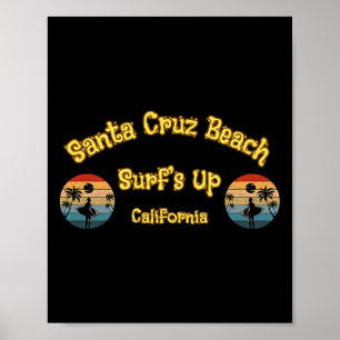 Surf's Up Lustige Strand Vintage Surfen Totenkopf Poster