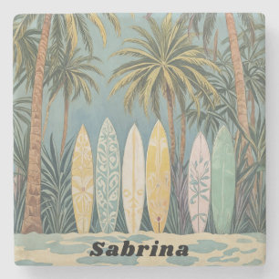 Surf's Up, Pastellstil Personalisiert Steinuntersetzer