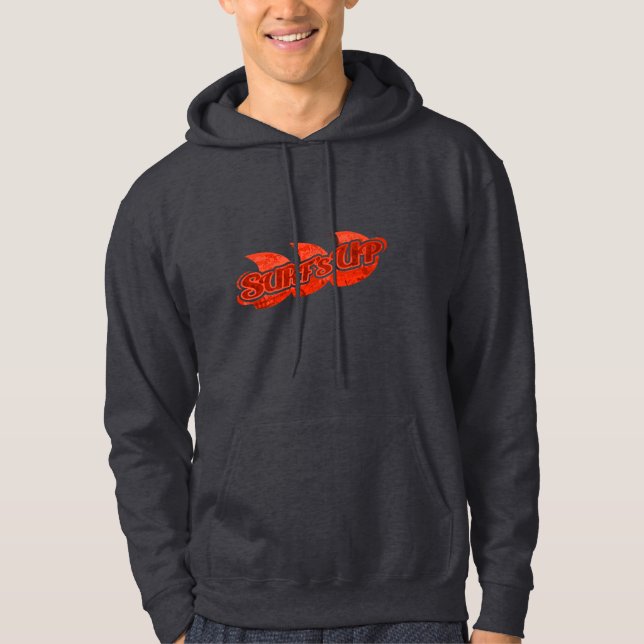 Surf's Up red waves and marine hoodie (Vorderseite)