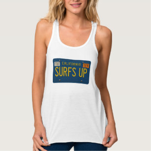 Surfs Up Retro 1969 California Nummernschild Surf Tank Top