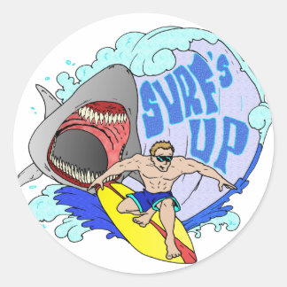 Surf's UP Runder Aufkleber