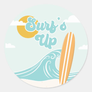Surf's Up Strandgeburtstag Runder Aufkleber
