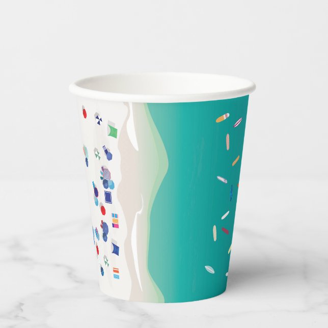Surf's Up Summer Beach Party Paper Cup Pappbecher (Vorderseite)