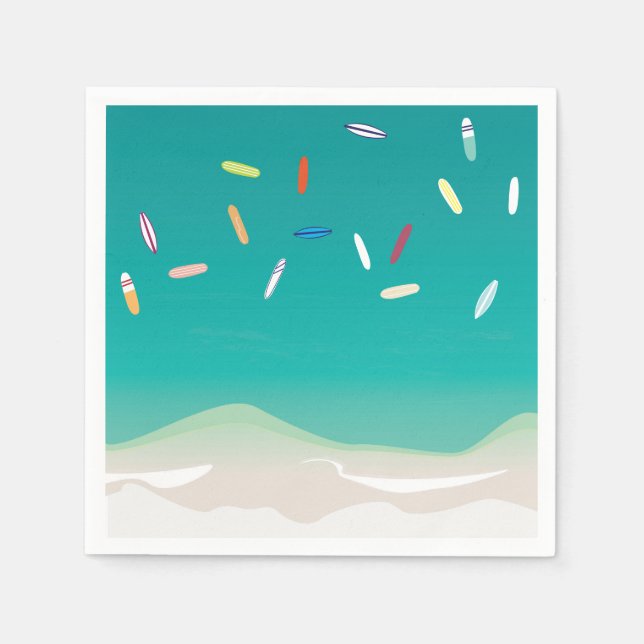 Surf's Up Summer Beach Party Paper Napkin Serviette (Vorderseite)