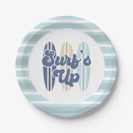 Surf's Up Surfboard Beach Geburtstagspapier-Teller Pappteller