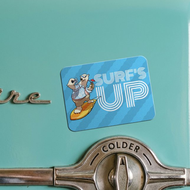 Surf's Up Surfpolar Bär mit Cocktail Cartoon Magnet (Von Creator hochgeladen)