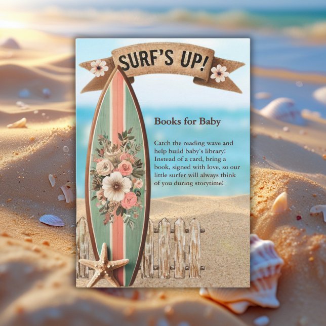 Surf's Up Vintag Floral Baby Dusche Begleitkarte (Von Creator hochgeladen)