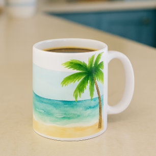 Surfsand   Palme  Kaffee  Kaffeetasse