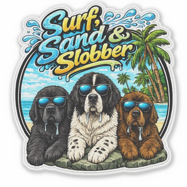 Surfsand und Sabber Aufkleber (Vorderseite)
