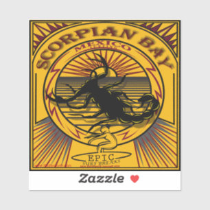 SURFSCHIRM BAY BAJA MEXICO AUFKLEBER