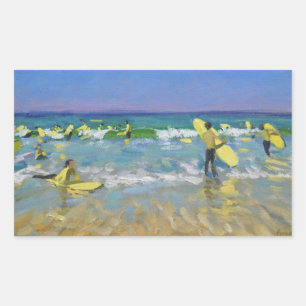 Surfschule in St. Ives Rechteckiger Aufkleber