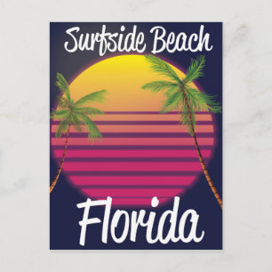 Surfside Beach Florida Vintage-Reiseplakat Postkarte