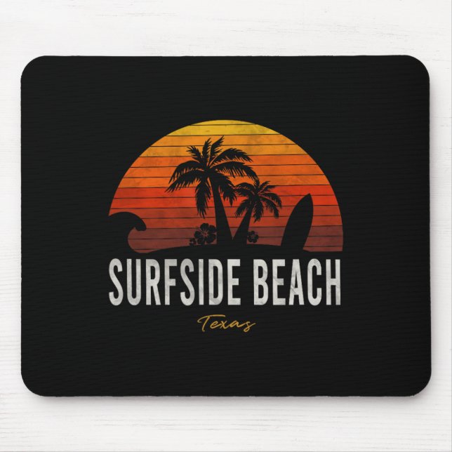 Surfside Beach Tx Texas Beach Palms Urlaubsurf Mousepad (Vorne)
