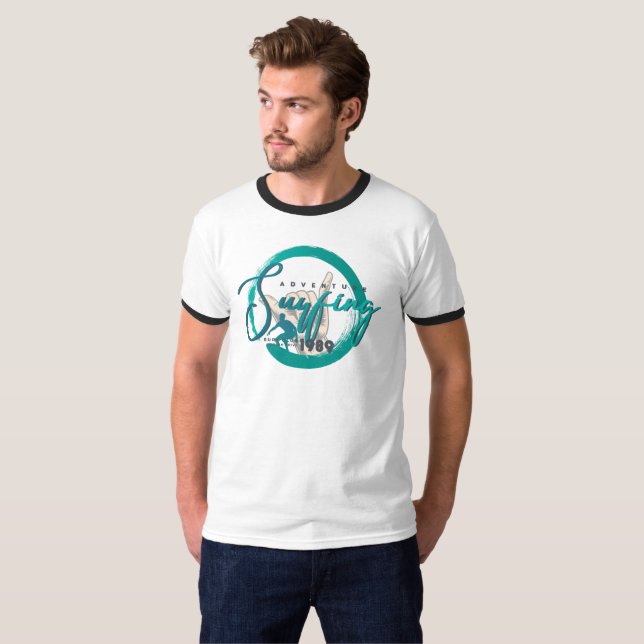 Surfsport | Männerklingeln T-Shirt (Vorne ganz)
