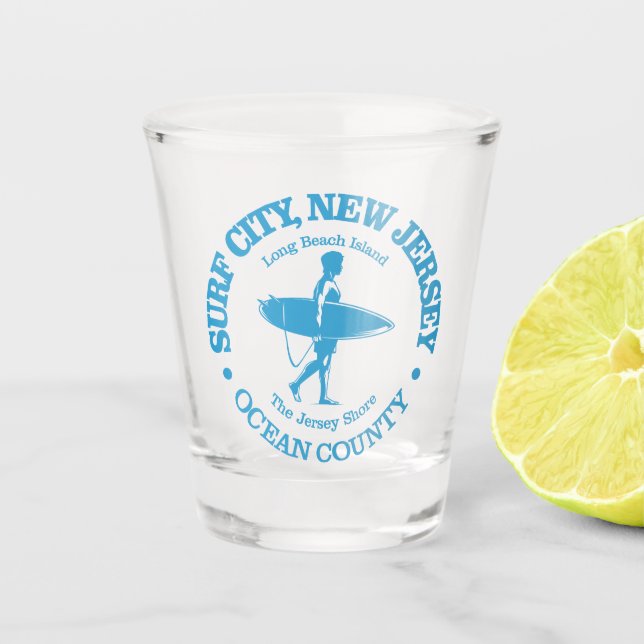 Surfstadt (Surfer) Schnapsglas (Vorderseite)