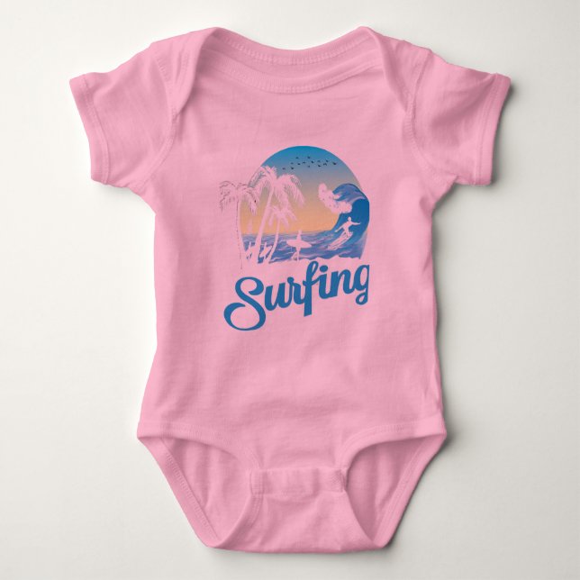 Surfstrand Baby Strampler (Vorderseite)