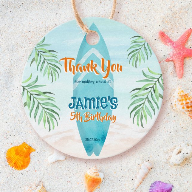 Surfstrand Ozean tropischen Sommer Geburtstag Geschenkanhänger (Von Creator hochgeladen)