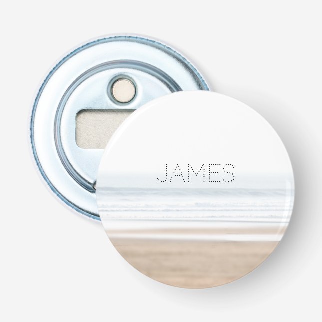 Surfstrand personalisierter Schlüsselring Flaschenöffner (Vorderseite)