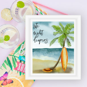 Surfstrand - Späte Nacht Windeln Poster