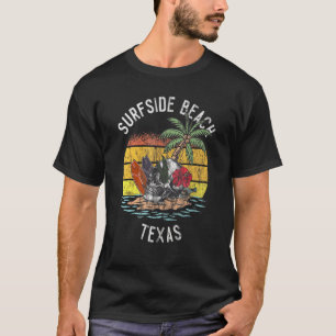 Surfstrand Texas Palms Skull Surf Sunset Vacat T-Shirt