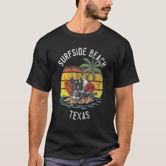 Surfstrand Texas Palms Skull Surf Sunset Vacat T-Shirt