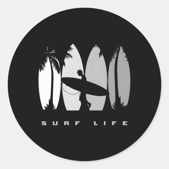 Surfsurf Runder Aufkleber (Vorderseite)