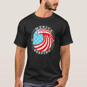 Surfsurfer Merica Patriotic American Flag 4. T-Shirt