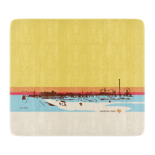 Surftage - Galveston Island, Texas Schneidebrett (Vorderseite)