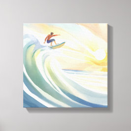 Surftage | Meereswellen Surf Wasserfarbe Leinwanddruck