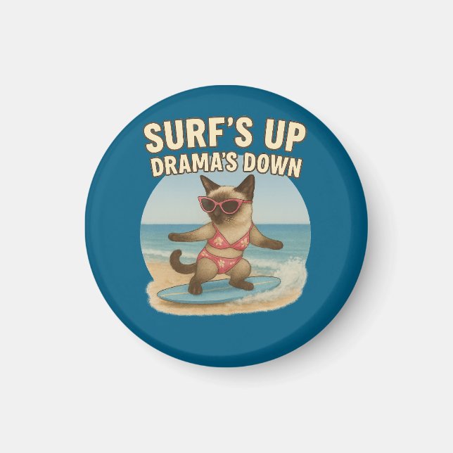 Surftheme für Siamkatze  Magnet (Vorne)