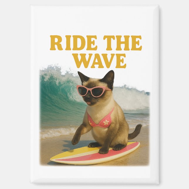 Surftheme für Siamkatze  Magnet (Vorderseite)
