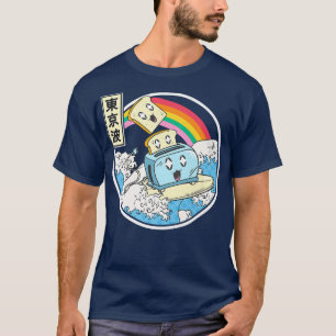 Surftoaster in Japan Waves Style Kawaii Vaporw T-Shirt