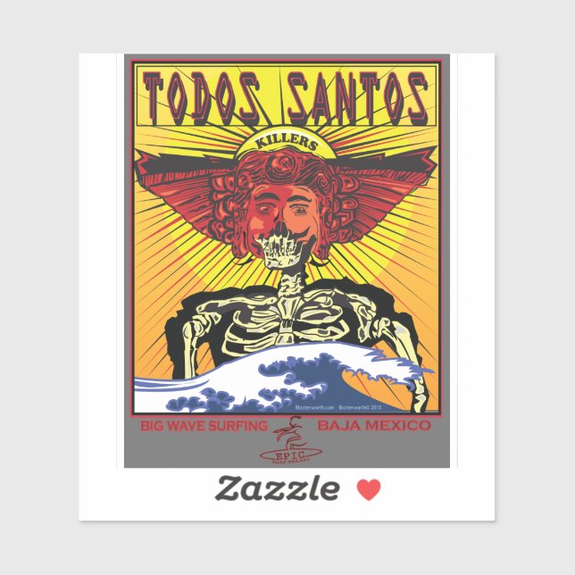 SURFTOS SANTOS BAJA CALIFORNIA MEXICO AUFKLEBER (Blatt)