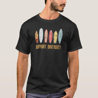 Surfunterstützung Diversity Vintag Surfboard Klass T-Shirt