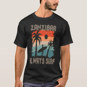 Surfurlaub Sansibar Palmen Surfen Reisen T-Shirt