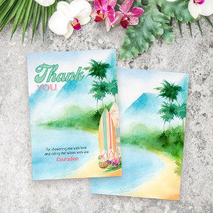 Surfwasserfarbe Sommer Luau Strand Dankeskarte