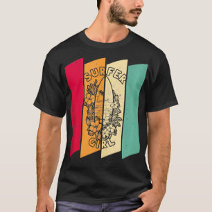 Surfwellen Surfrider Surfbrett Surfer Girl T-Shirt