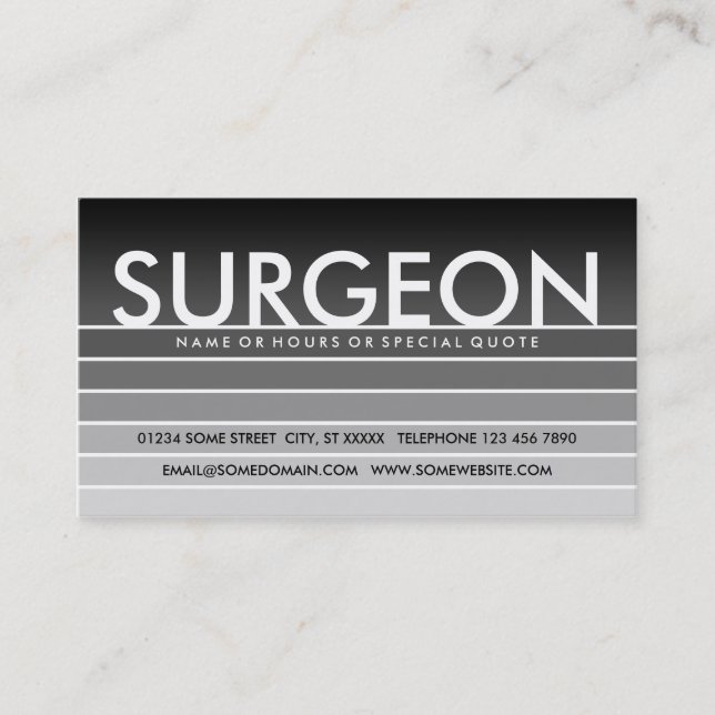 SURGEON VISITENKARTE (Vorderseite)