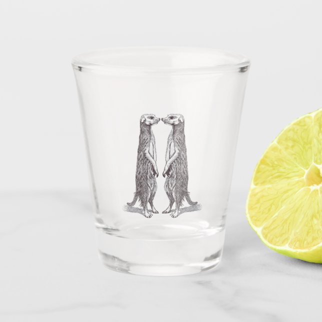 SURICATA LOVE. MEERKAT LOVE. SCHNAPSGLAS (Vorderseite)