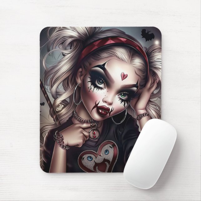 Surie Woman With Clown Makeup 6 Mousepad (Mit Mouse)