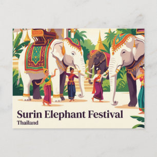 Surin Elefantenfestival Thailand Postkarte