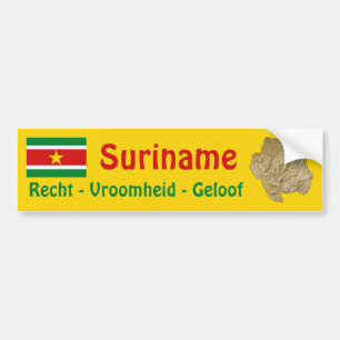 Surinam-Flagge und Karten-Autoaufkleber Autoaufkleber