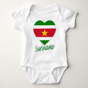 Surinam-Flaggen-Herz Baby Strampler