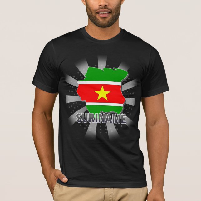 Surinam-Flaggen-Karte 2,0 T-Shirt (Vorderseite)
