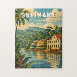 Surinam Illustration Reise Kunst Vintage Puzzle