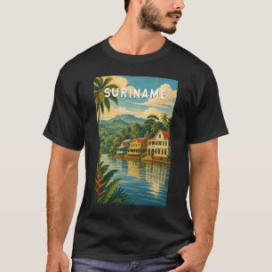Surinam Illustration Reise Kunst Vintage T-Shirt