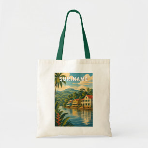 Surinam Illustration Reise Kunst Vintage Tragetasche