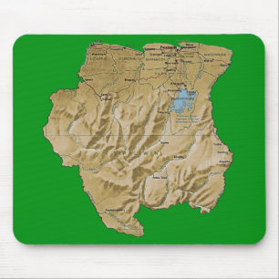 Surinam-Karte Mousepad