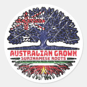 Surinam Surinamese Australian Australia Treots Runder Aufkleber