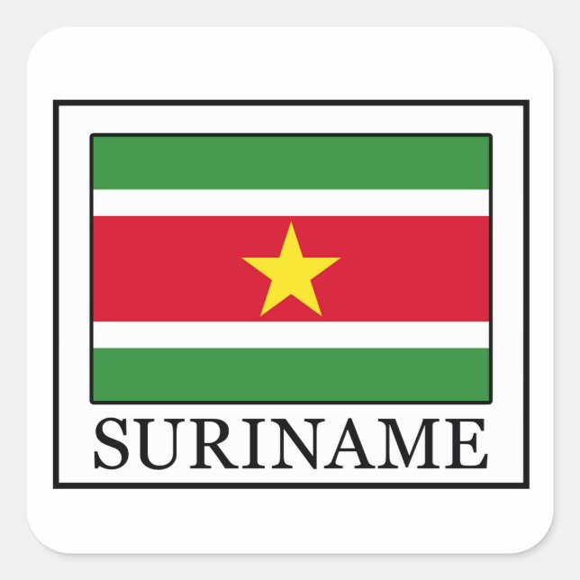 Suriname-Aufkleber Quadratischer Aufkleber (Vorderseite)